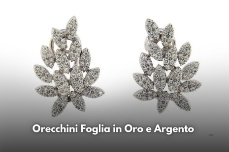 Orecchini Foglia in Oro e Argento | Scermino Gioielli
